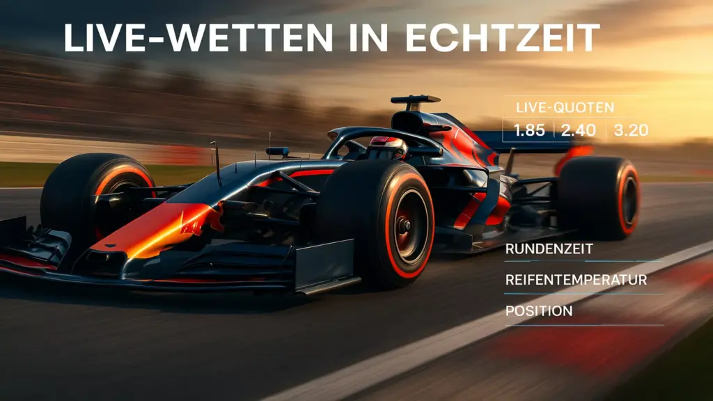 F1 Live-Wetten in Echtzeit - Formel 1 Rennwagen mit Live-Quoten und Wettdaten