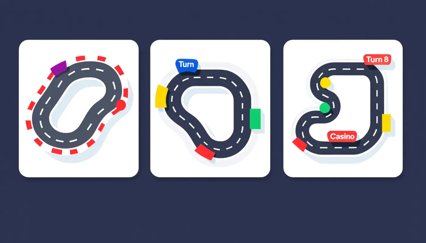 Infographic showing different F1 track types